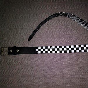 Black & white checkered studded belt